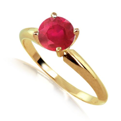 0.50 Carat Ruby Solitaire Ring in 14k White Gold