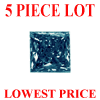 1.5 mm Princess Cut Blue Diamond I1/I2 Clarity 5 Pcs Lot