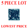 2 mm Princess Cut Blue Diamond I1/I2 Clarity 5 Pcs Lot