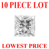 2.5 mm Princess Cut White Diamond I1/I2 Clarity 10 Pcs Lot