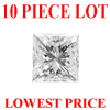 1.5 mm Princess Cut White Diamond I1/I2 Clarity 10 Pcs Lot