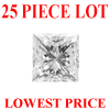 1.5 mm Princess Cut White Diamond I1/I2 Clarity 25 Pcs Lot