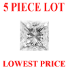 2.5 mm Princess Cut White Diamond I1/I2 Clarity 5 Pcs Lot