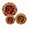 3.5 mm Round Cognac Red Diamond 10 pc Lot SI2/I1 Clarity