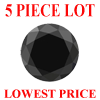 5 mm Round Black Diamond 5 Piece Lot AAA Grade