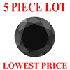 3.5 mm Round Black Diamond 5 Piece Lot AAA Grade