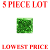 1 mm Princess Cut Green Diamond SI1/SI2 Clarity 5 Pc Lot