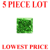 2.5 mm Princess Cut Green Diamond SI1/SI2 Clarity 5 Pc Lot