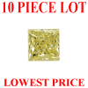 1 mm Princess Cut Yellow Diamond SI1/SI2 Clarity 10 Pc Lot