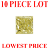 2 mm Princess Cut Yellow Diamond SI1/SI2 Clarity 10 Pc Lot