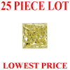 2.5 mm Princess Cut Yellow Diamond SI1/SI2 Clarity 25 Pc Lot