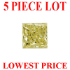 1.5 mm Princess Cut Yellow Diamond SI1/SI2 Clarity 5 Pc Lot