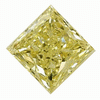 Rare Fine Fancy Yellow Diamond Princess Cut 0.40 Carats SI2