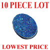 16x12 mm Oval Mystic Peacock Blue Drusy Quartz 10 piece Lot