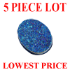 18x13 mm Oval Mystic Peacock Blue Drusy Quartz 5 piece Lot