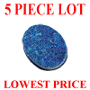 16x12 mm Oval Mystic Peacock Blue Drusy Quartz 5 piece Lot