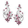 12.37 Carat Diamond Ruby Earrings in 18k White Gold