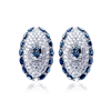 5.27 Carat SI-1 Diamond Sapphire Earrings in 18k White Gold