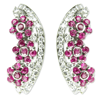 1.86 Carat Diamond Ruby Earrings in 18k White Gold 1.86 Carat Diamond Ruby Earrings in 18k White Gold