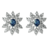3.22 Carat Sapphire Diamond Earrings In 18k White Gold 3.22 Carat Sapphire Diamond Earrings In 18k White Gold