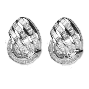 3.20 Carat VS Diamond Earrings In 18k White Gold