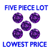 10 mm Round Faceted Amethyst 5 piece Lot AAA Grade