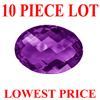 8x6 mm Oval Checker Board Cut Amethyst 10 piece Lot