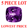 8 mm Antique Cushion Checker Board Cut Amethyst 5 piece Lot