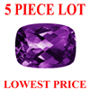 6x4 mm Long Cushion Checker Board Cut Amethyst 5 piece Lot