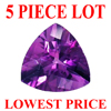 4 mm Trillion Checker Board Cut Amethyst 5 piece Lot