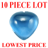 10 mm Heart Cabochon Swiss Blue Topaz AAA Grade 10 pc Lot