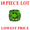 10 Pieces Cushion Cut Square Green Chrome Diopside in size: 4 mm