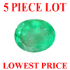 7x5 mm Oval Shape Faceted Emerald 5 piece Lot A Grade