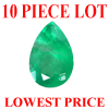 6x4 mm Pear Shape Faceted Emerald 10 piece Lot A Grade