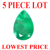 7x5 mm Pear Shape Faceted Emerald 5 piece Lot A Grade
