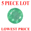 2.5 mm Round Faceted Emerald 5 piece Lot A Grade