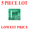 3 mm Square Faceted Emerald 5 piece Lot A Grade