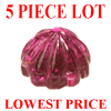 14 mm Round Carvings Pink Rubelite Tourmaline 5 pc Lot