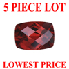 6x4 mm Long Cushion Checker Board Cut Garnet 5 piece Lot