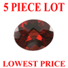 9x7 mm Oval Checker Board Cut Garnet 5 piece Lot