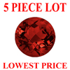 7 mm Round Checker Board Cut Garnet 5 piece Lot