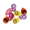 5x3 Multi Color Faceted Sapphire Briolette (8 Pcs Lot)