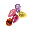 8x6 Multi Color Faceted Sapphire Briolette (5 Pc)