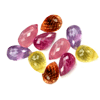 7x5 Multi Color Faceted Sapphire Briolette (10 Pcs Lot)