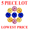 2.5 mm Round Multi Color Sapphire 5 piece Lot