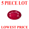 8x6 mm Oval Faceted Ruby 5 piece Lot AA Grade
