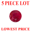 2.5 mm Round Faceted Ruby 5 piece Lot AA Grade
