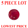 4 mm Round Faceted Ruby 5 piece Lot AA Grade