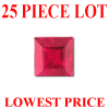 2 mm Square Faceted Ruby 25 piece Lot AA Grade