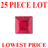 3 mm Square Faceted Ruby 25 piece Lot AA Grade